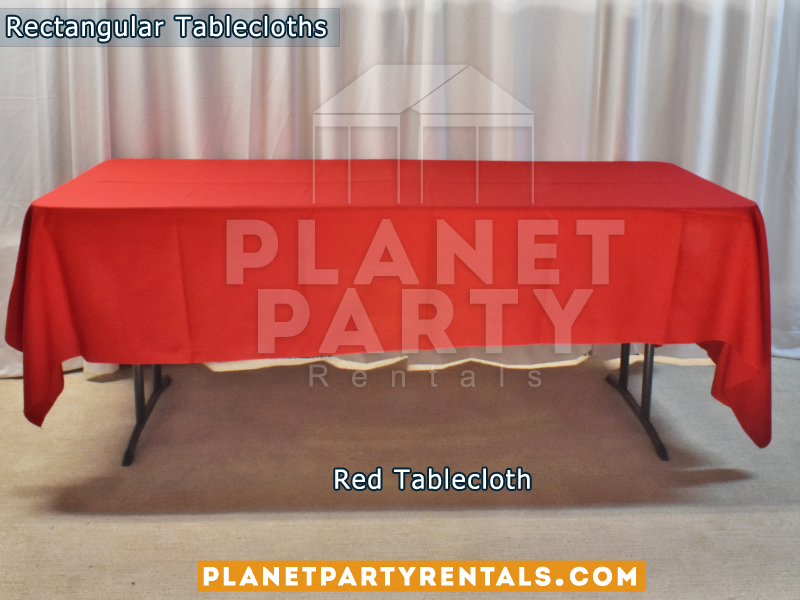 Red Rectangular Tablecloth for 6ft Rectangular Table 