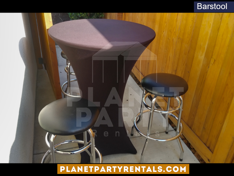 Barstool with Cocktail Table Black Spandex