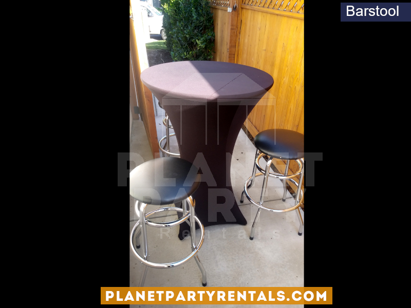 Barstool with Cocktail Table Black Spandex