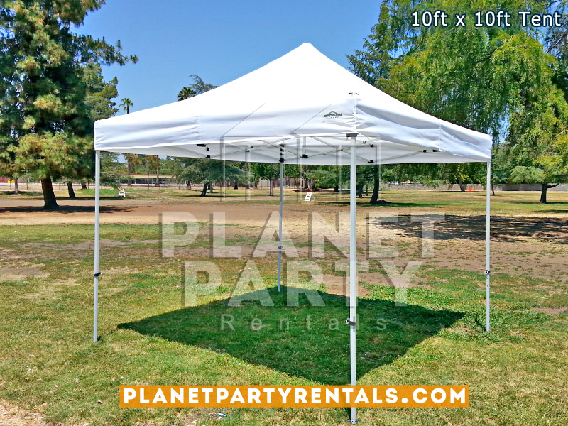 10ft x 10ft White Pop Up Tent (Adjustable Height)
