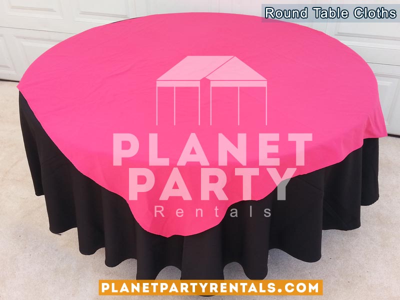 Tablecloths Rectangular Round Tables Black Round Tablecloth On Table With Fuchsia Diamond Overlay San Fernando Valley Party