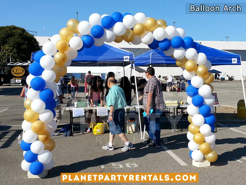 Balloon Arch with 3 Color Ballon Decoration (Gold, White, Royal Blue) | Balloon Decorations Arches