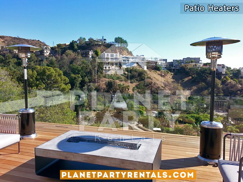 Black Stainless Steel Outdoor Patio Heater Rentals | San Fernando Valley Party Rentals