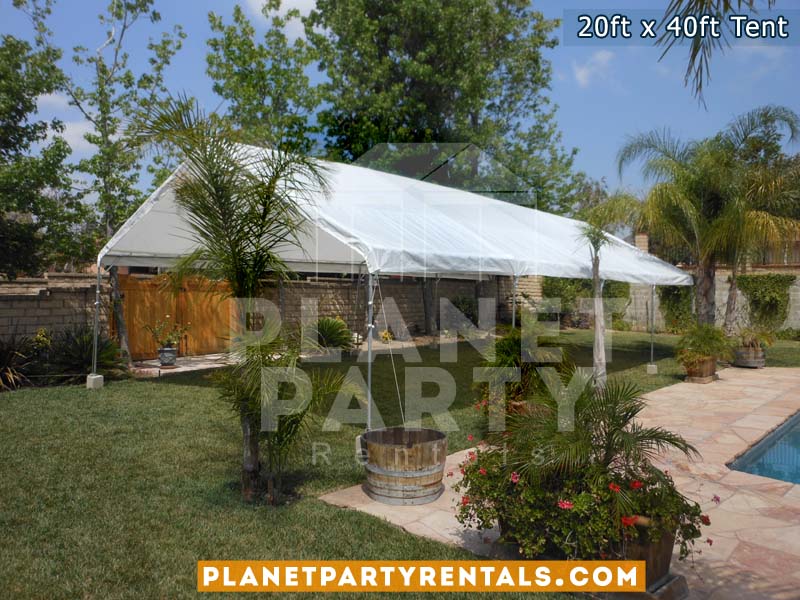 20ft x 40ft Tent with no Walls | Sidewalls and Front and Back Panels are Removable on Tents | Party Tent Packages with tables and chairs available for Rent