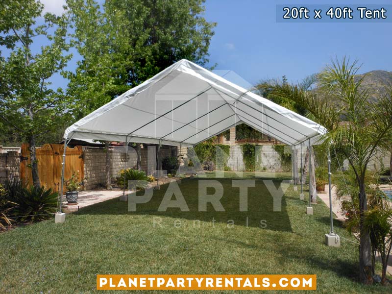 20ft x 40ft Tent with no Walls | Sidewalls and Front and Back Panels are Removable on Tents | San Fernando Valley Tent Rentals