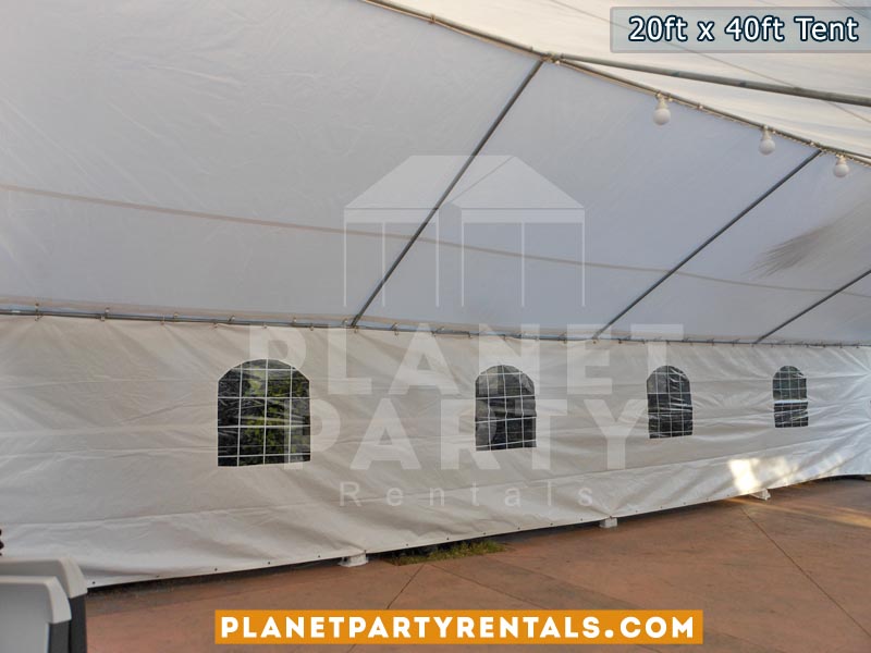 20ft x 40ft with window sidewalls | San Fernando Valley Party Rentals | Party Tent Rentals