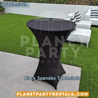 Round Black Spandex Tablecloths