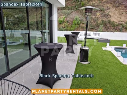 Black Spandex Tablecloths on Cocktail Tables