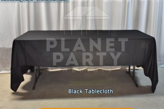 Black Rectangular Tablecloth for 6ft Rectangular Table