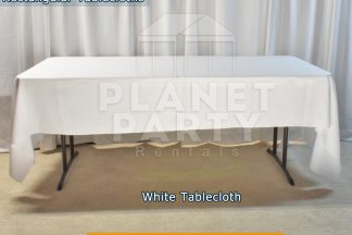 White Rectangular Tablecloth for 6ft Rectangular Table