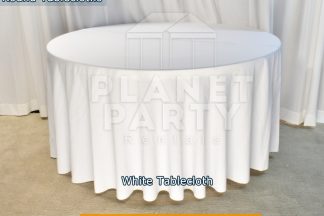 White Tablecloth for 60" Round Table