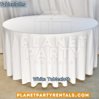 White Tablecloth for 60" Round Table