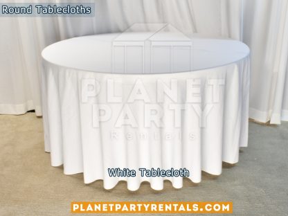 White Tablecloth for 60" Round Table