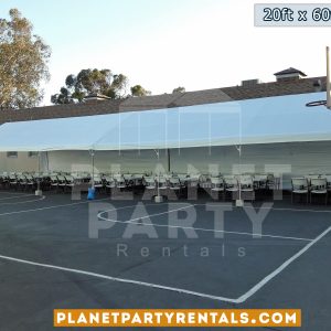 20ft x 60ft Tent Setup on Basketball court for Daniel Pearl High School - Pearl Con