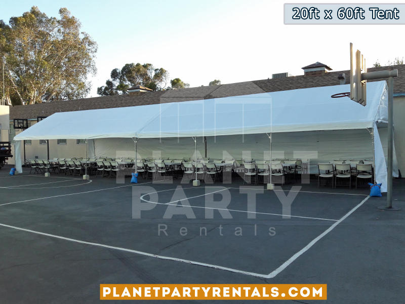 20ft x 60ft Tent Setup on Basketball court for Daniel Pearl High School - Pearl Con 