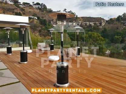 Black Stainless Steel Outdoor Patio Heater Rentals | San Fernando Valley Party Rentals