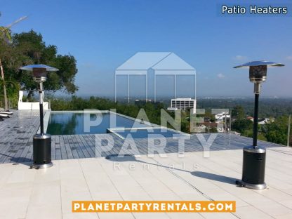 Outdoor Propane Patio Heaters (Black/Stainless Steel) on Patio